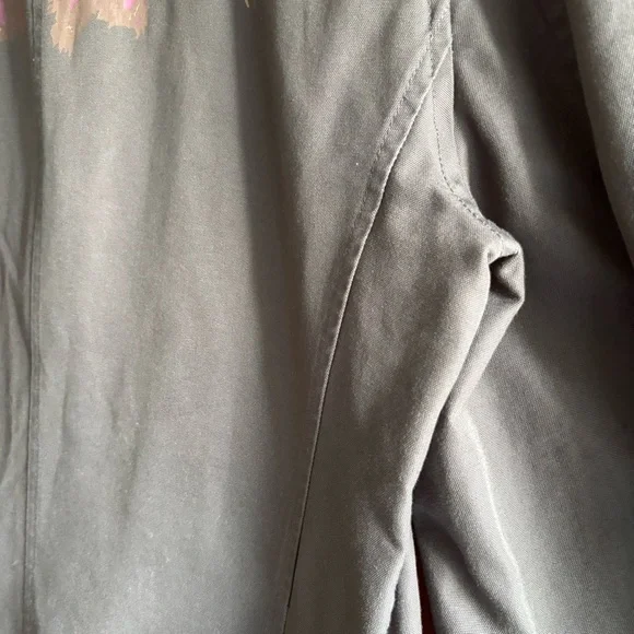 Reiss men field jacket made in Portugal charcoal gray bird graphic back SZ Large